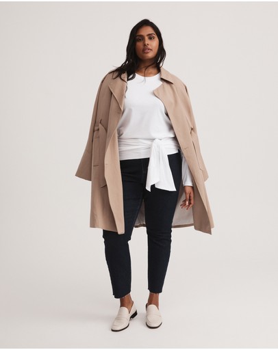 Witchery Cotton Tie Long Sleeve Top