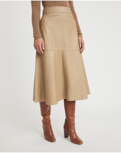 Witchery Leather Midi Skirt
