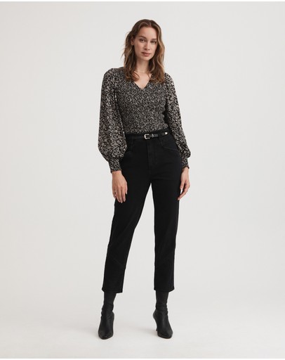 Witchery Foulard Shirred V Neck Top