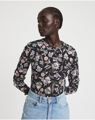 Witchery Linen Blend Long Sleeve Top