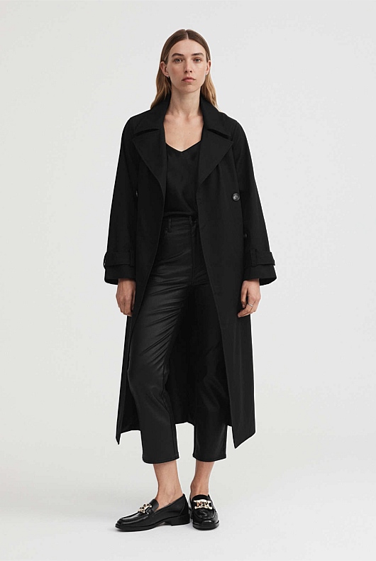 7/8 Coated Straight Jean - Black