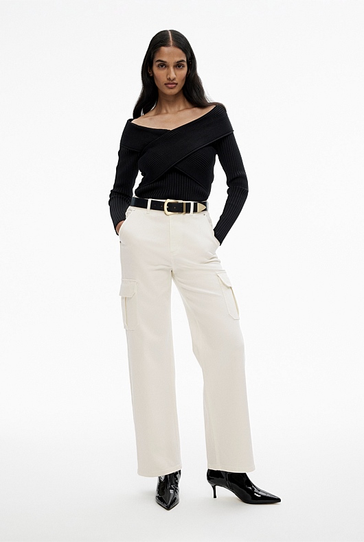 Wrap Front Knit - Black