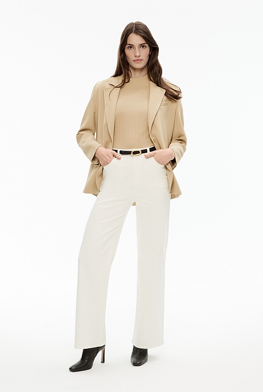 Rib Mock Neck Tank - Washed Sand