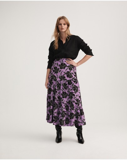 Witchery Vivid Purple Tiered Skirt
