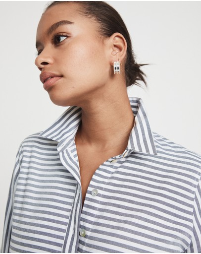 Witchery Cotton Oxford Striped Shirt