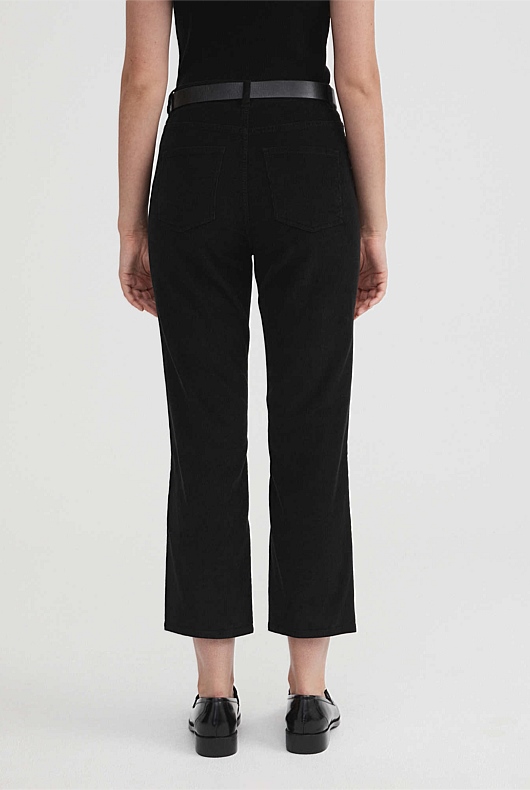 7/8 Cord Straight Jean - Black