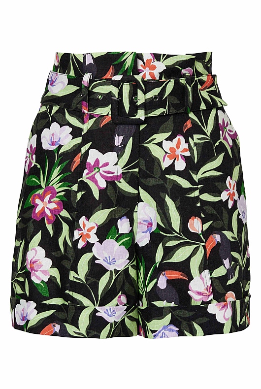 Jungle Bird Print Short - Multicolour