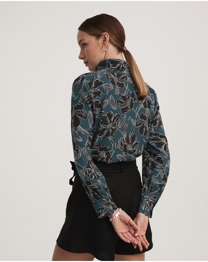 Witchery Drape Half Placket Shirt