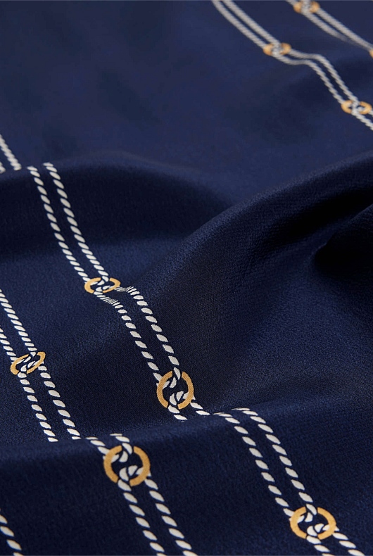 Rope Print Scarf - Navy