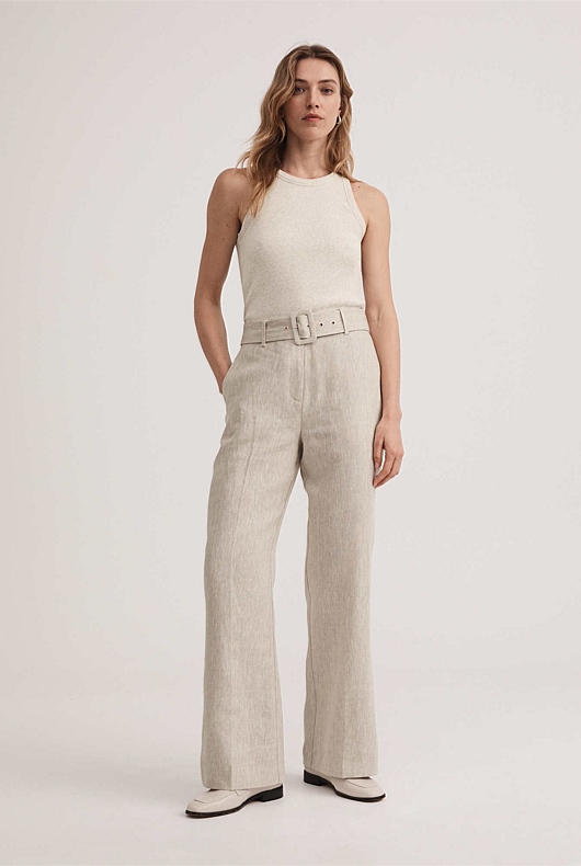 Racer Rib Tank - Oatmeal Marle