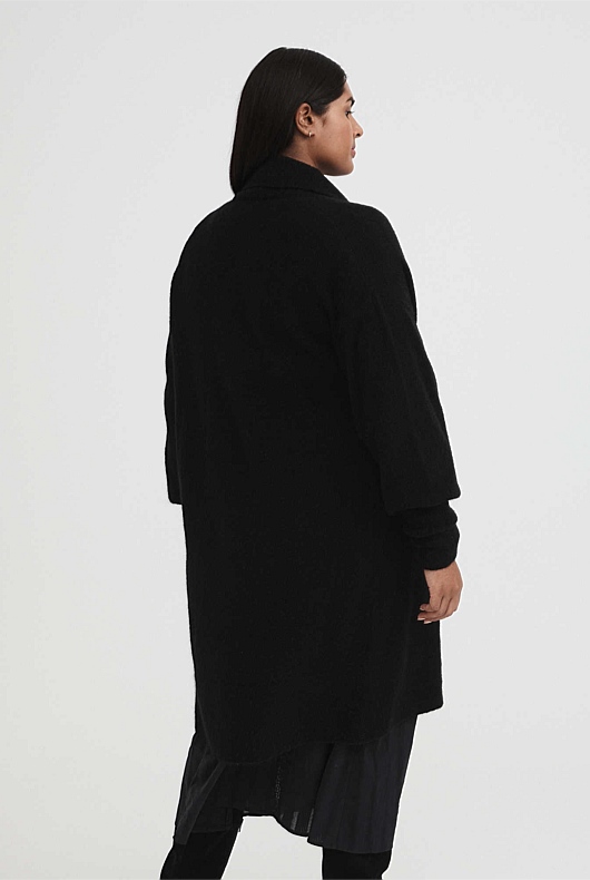 Mohair Knit Cardigan - Black