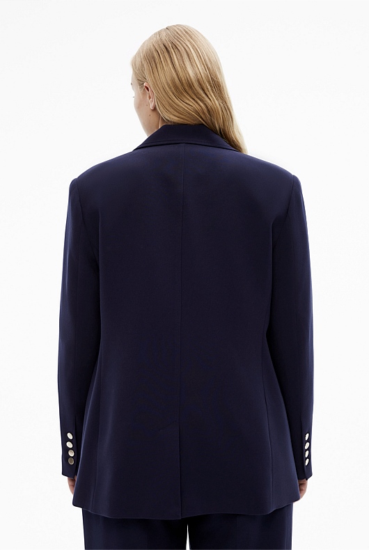 Classic Double Breasted Blazer - Blue Night