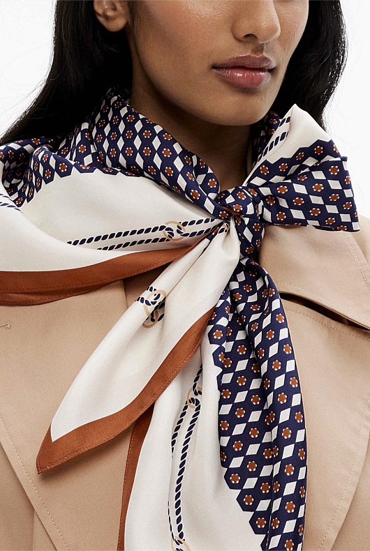 Mosaic Print Scarf - Chalk