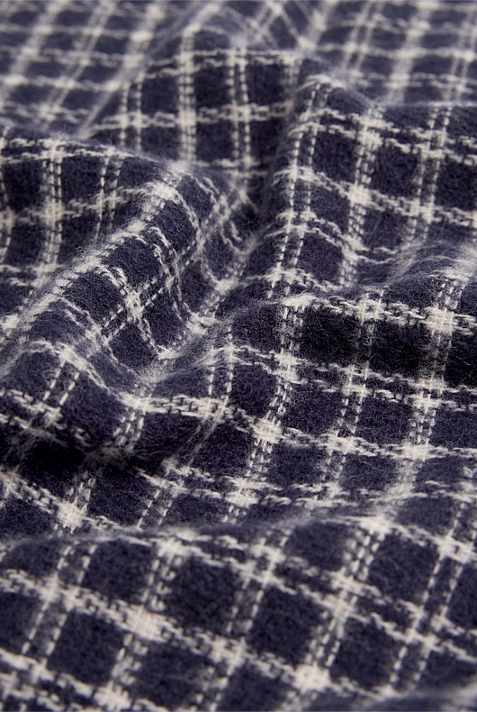Essential Check Scarf - Navy