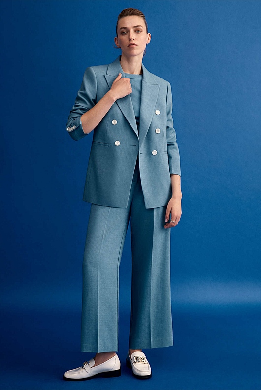 Acetate Blend Pant - Dusty Blue