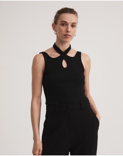 Witchery Cotton Rib Strap Tank