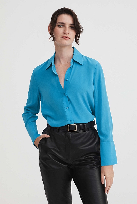Silk Shirt - Bright Blue