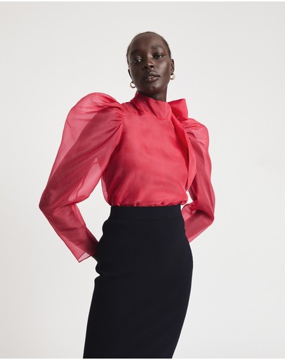 Witchery Silk Tie Neck Blouse