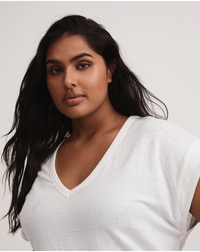 Witchery Linen V Neck Tee