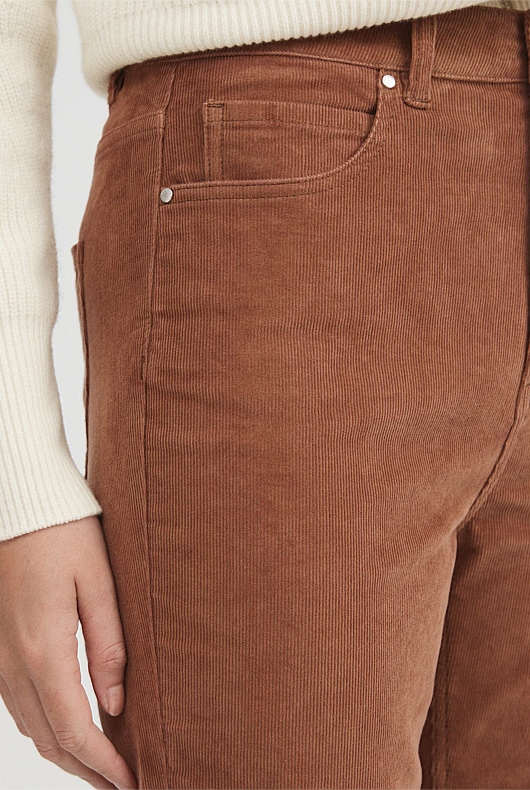 7/8 Cord Straight Jean - Camel