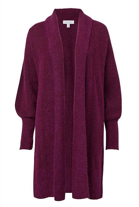 Mohair Knit Cardigan - Deep Magenta