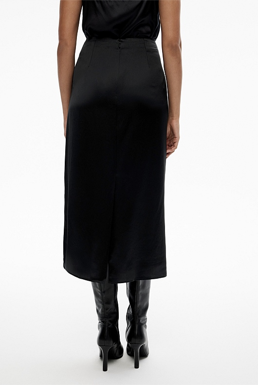 Acetate Drape Skirt - Black
