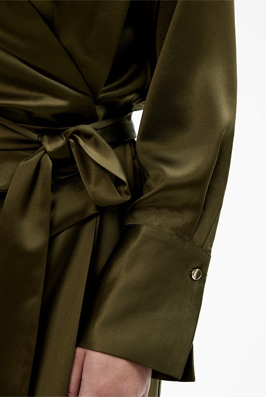 Acetate Wrap Dress - Jungle