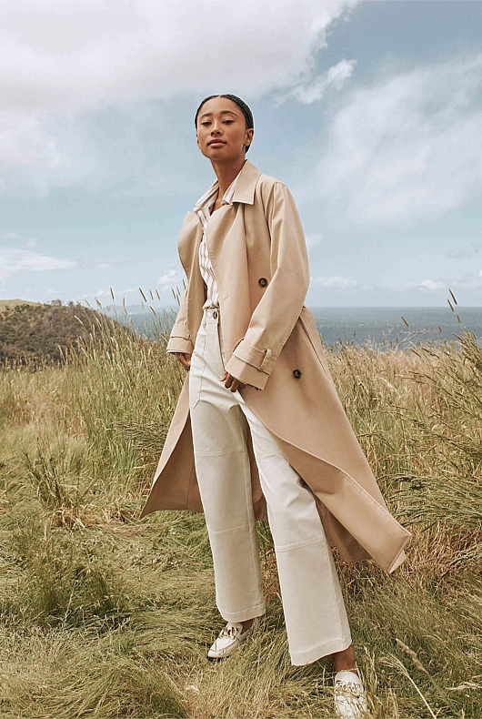 Classic Trench Coat - Pebble
