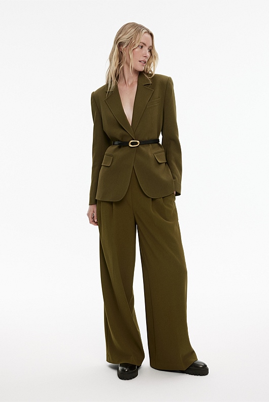 Boxy Single-Breasted Blazer - Jungle