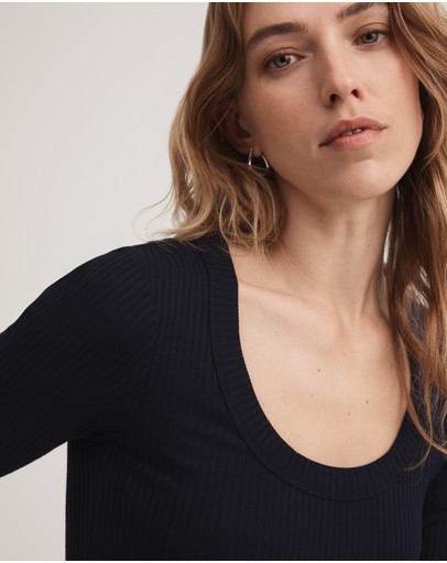 Witchery Rib Scoop Neck Dress