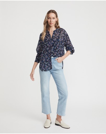 Witchery Twiggy Print Ruffle Blouse