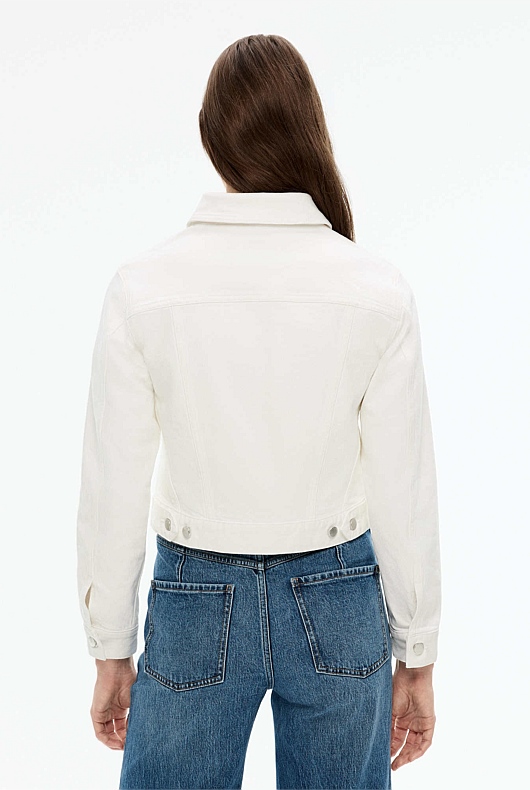 Denim Crop Jacket - Parchment