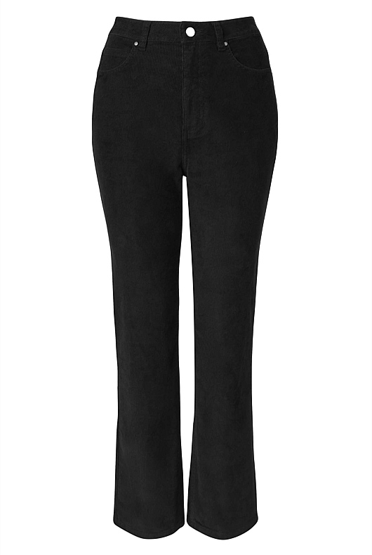7/8 Cord Straight Jean - Black