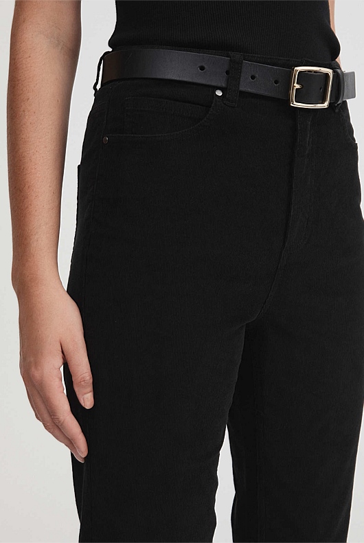 7/8 Cord Straight Jean - Black