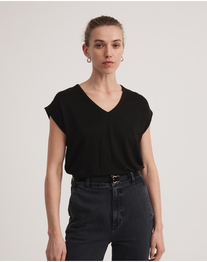 Witchery Linen V Neck Tee