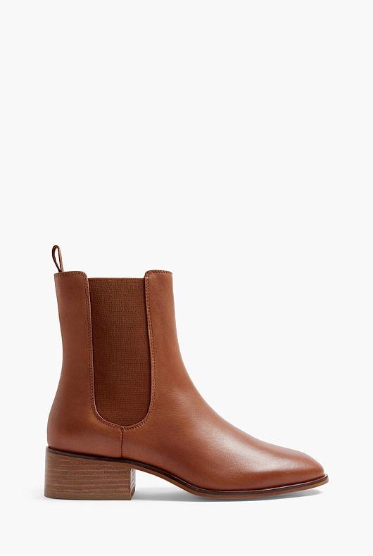 Leather Gusset Boot - Autumn Brown