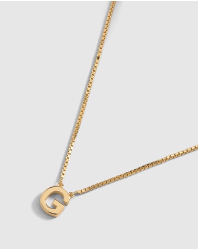 Witchery Sterling Silver Initial Necklace Gold