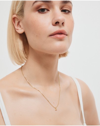 Witchery Sterling Silver Initial Necklace Gold