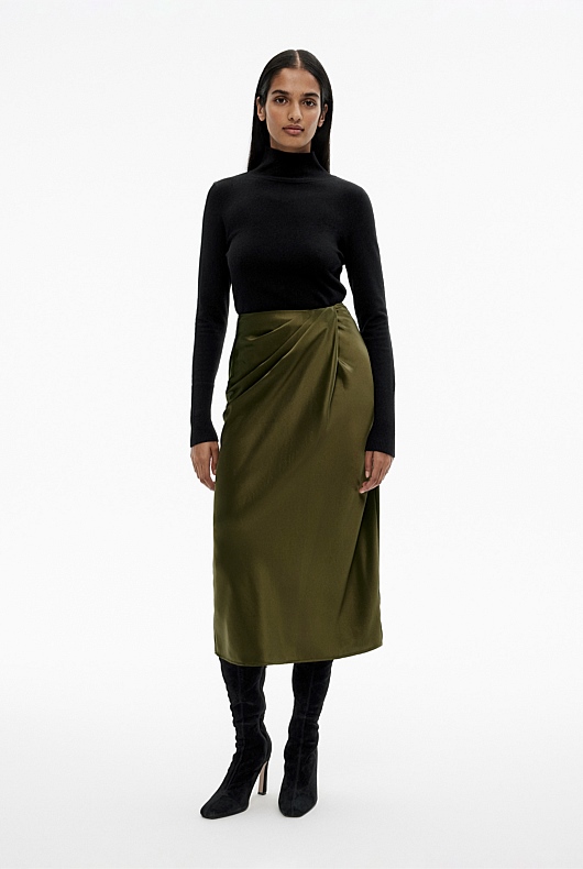 Acetate Drape Skirt - Jungle