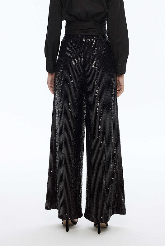 Sequin Trouser - Black
