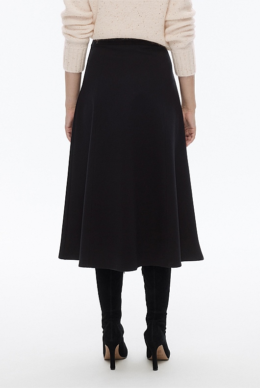 Ponte Long Line Skirt - Black