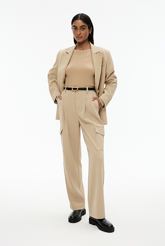 Boat Neck Rib Knit - Washed Sand