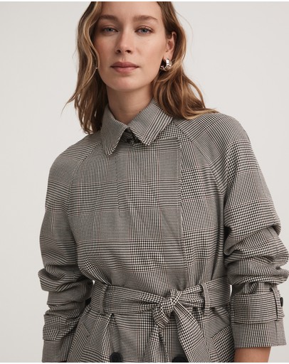 Witchery Check Trench Coat