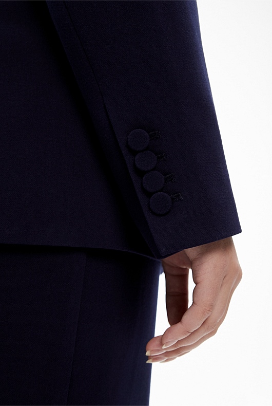 Classic Single-Breasted Blazer - Blue Night