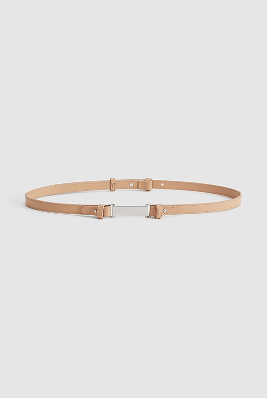 Skinny Leather Belt - Acorn