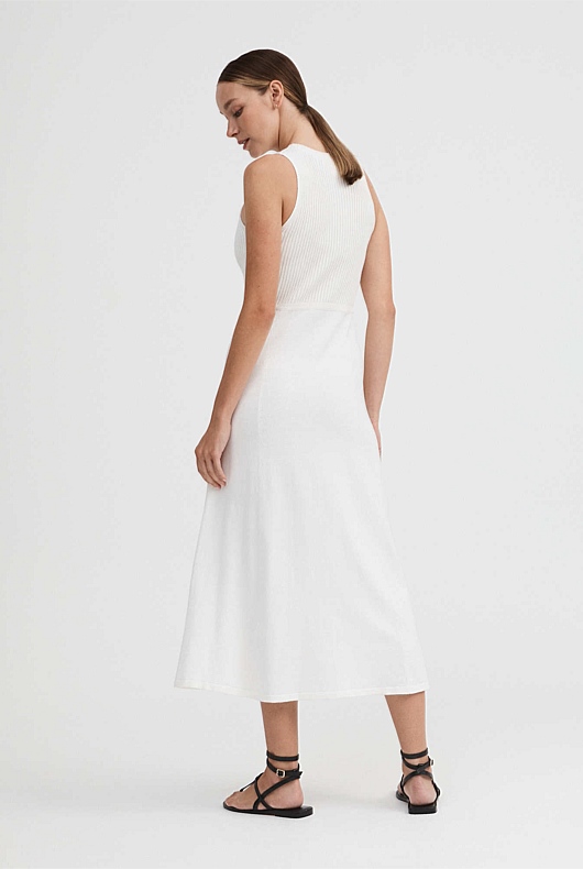 Sleeveless Midi Knit Dress - Chalk