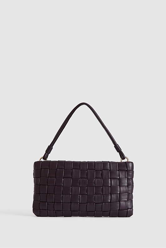 Woven Leather Sling - Plum