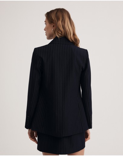 Witchery Drape Pinstripe Blazer