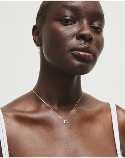 Witchery Sterling Silver Initial Necklace Gold