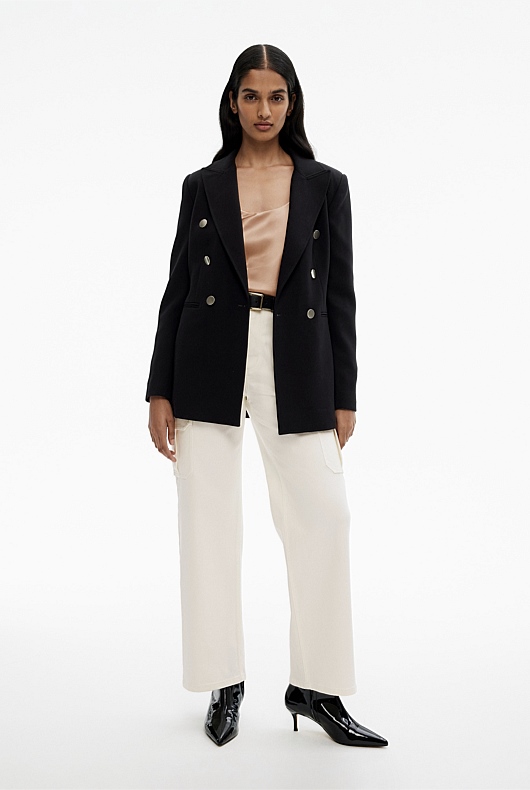 Classic Double Breasted Blazer - Black
